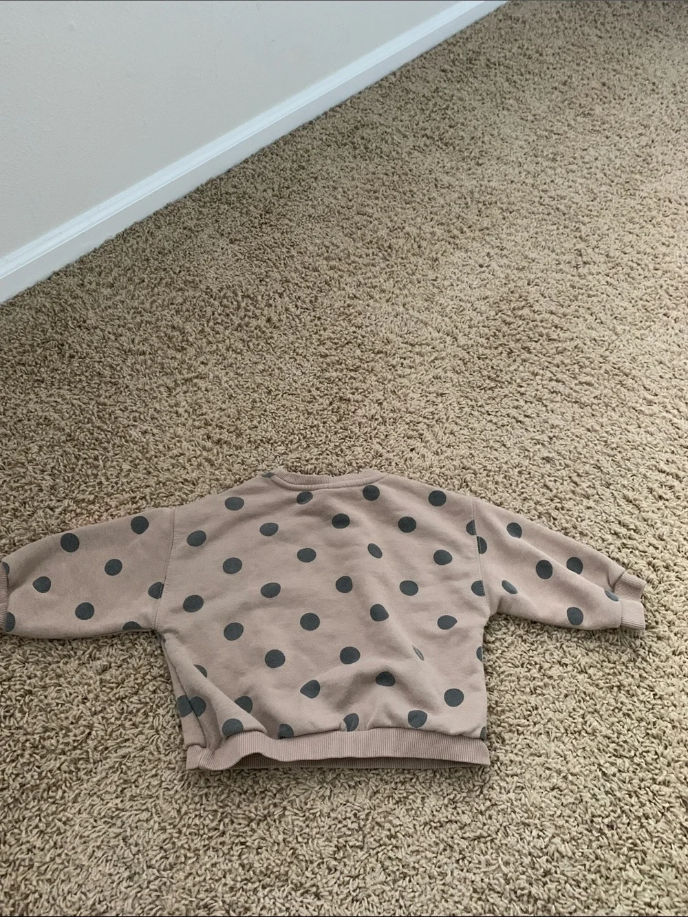 Zara Baby Polka Dot Pullover Sweatshirt - Taupe with Gray Dots
